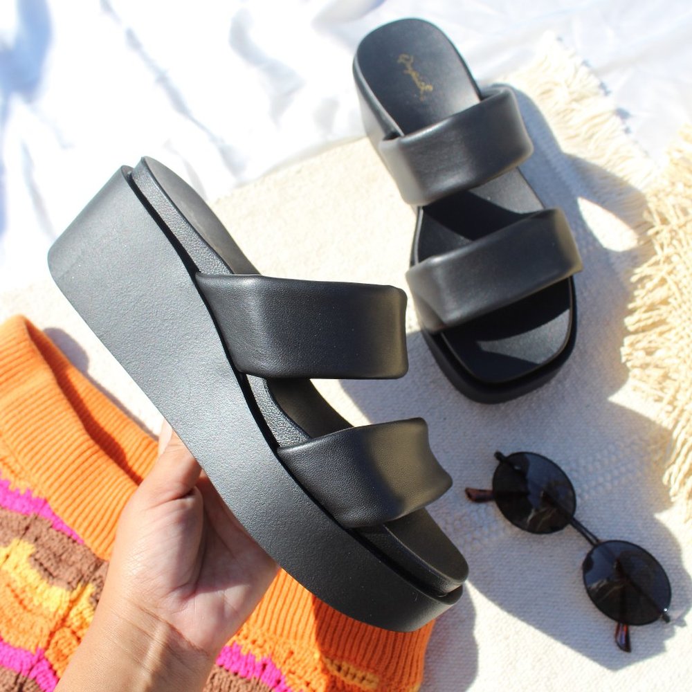 🆕Summer Faves Collection// Black Double band Sandal - Picture 8 of 8